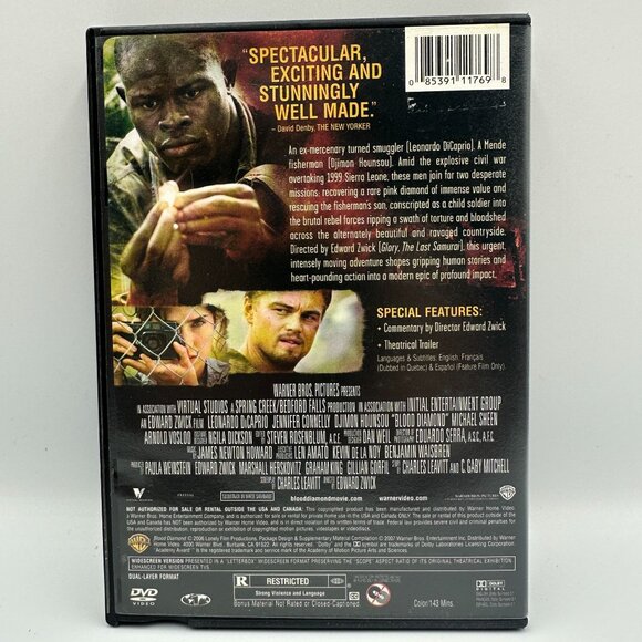 Blood Diamond DVD Leonardo DiCaprio Widescreen Edition Drama Action Warner Bros - Picture 2 of 3